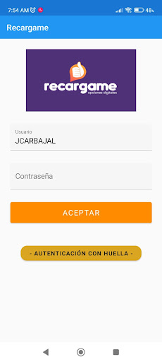 Android application Recárgame Oficial screenshort