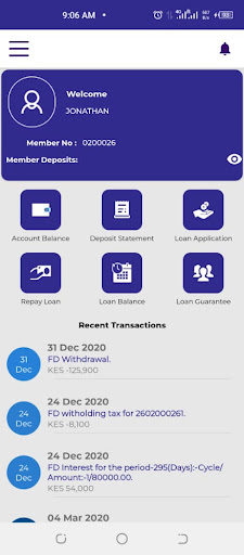 Pelings Sacco App Screen 3