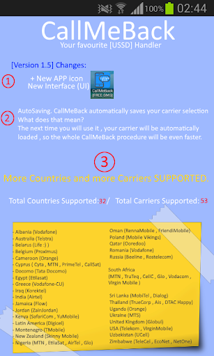 CallMeBack App (WorldWide) Screen 3