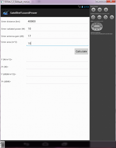Flux Density & Received Power Screen 2