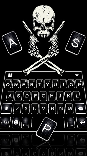Cool Skull Guns Keyboard Backg Screen 2