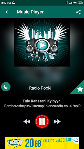 Android application radio pooki App FI screenshort