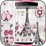 Eiffel Tower Theme Pink Black icon