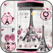 Eiffel Tower Theme Pink Black  Icon