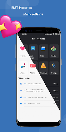 Android application EMT Horarios screenshort