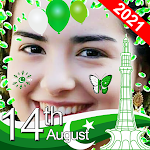 Cover Image of Download 14 August Photo Frame & Pakistan Flag Face 2021 1.2 APK