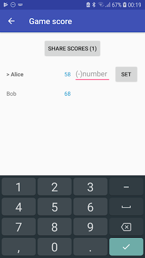 ScoreMate Plus: Share scores Screen 3