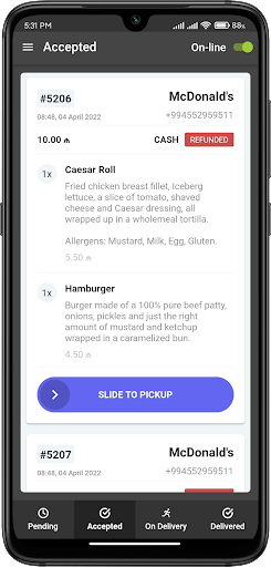 Sea Breeze Delivery Courier Screen 3