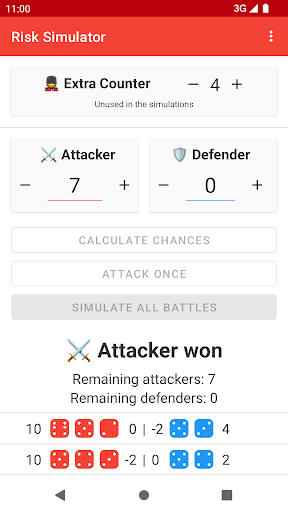 Risk Battle Simulator Screen 2