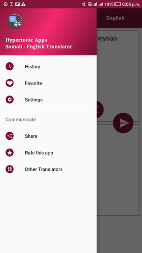 Android application Somali - English Translator screenshort