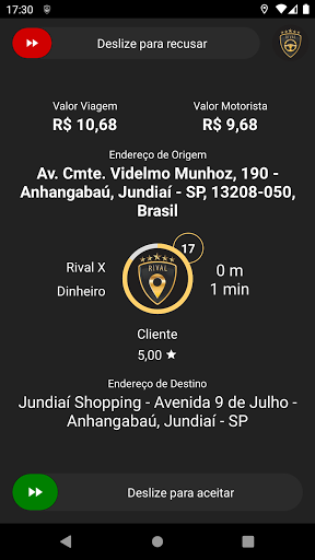 Android application Rival - Motoristas screenshort
