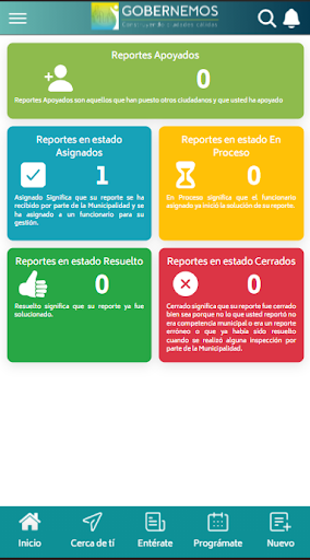 Android application Gobernemos screenshort