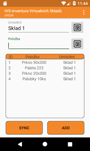 Android application IVS-Inventura Virtuálních Skla screenshort