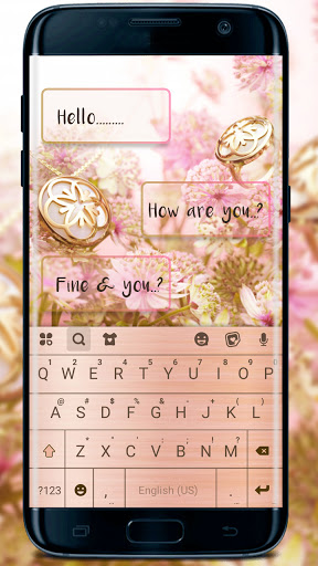 Rose Gold Wood Keyboard Backgr Screen 3