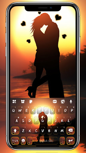 Android application Sunset Couple Love Keyboard Ba screenshort