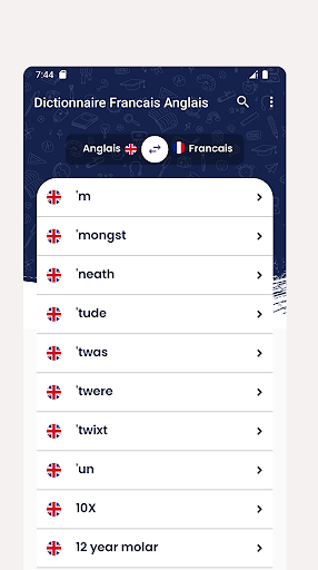Dictionnaire Francais Anglais Screen 3