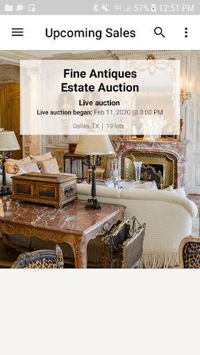 Android application J. Garrett Auctioneers screenshort