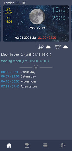 Android application Moon Assistant Lunar calendar screenshort