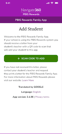 Android application PBIS Rewards Family screenshort