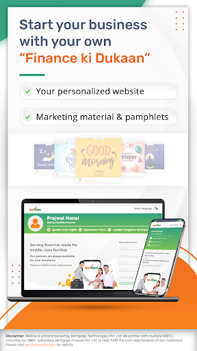 WeRize Partner App: Agent/DSAs Screen 2