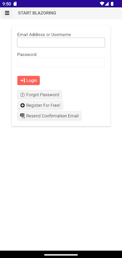 Android application Start Blazoring screenshort