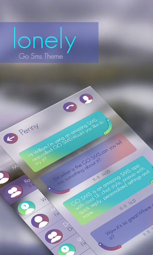 Android application GO SMS LONELY THEME screenshort