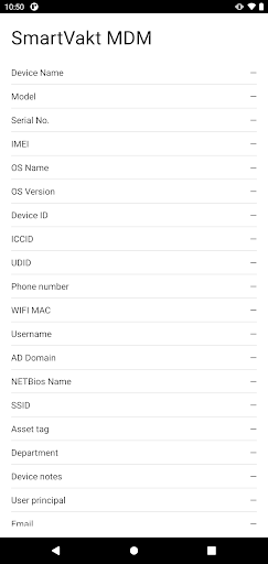 Android application Smartvakt MDM screenshort