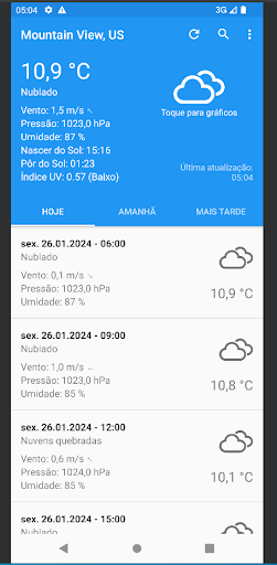 Android application Previsâo screenshort