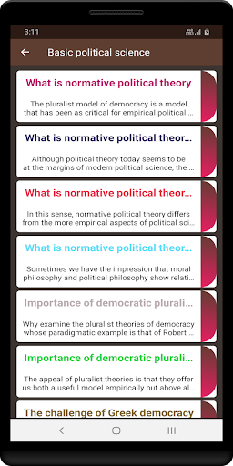 Android application Basic political theory screenshort