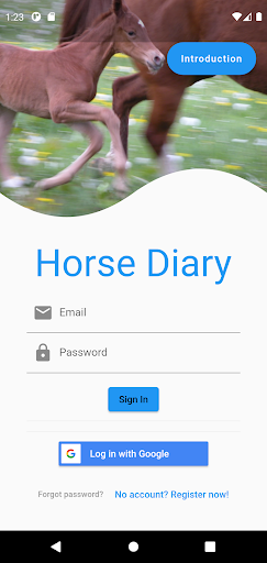 Android application Horse Diary screenshort