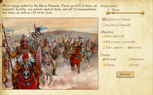 King of Dragon Pass: Screenshot del gioco di ruolo di testo