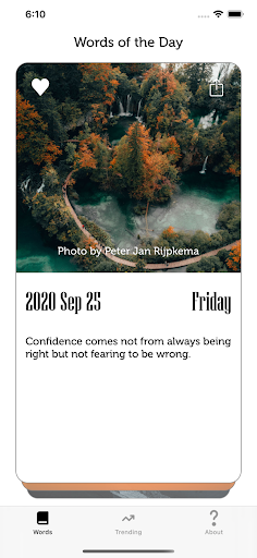 Android application Words of the Day screenshort