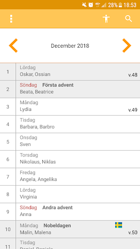 Simple Calendar Screen 2