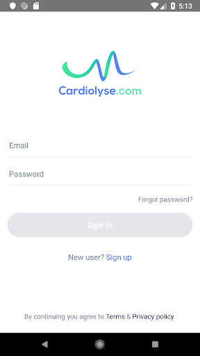 Android application Cardiolyse screenshort