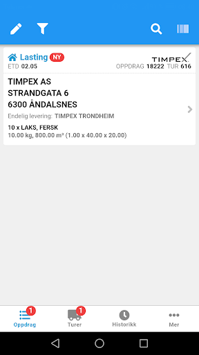 Android application Timpex Confirm screenshort