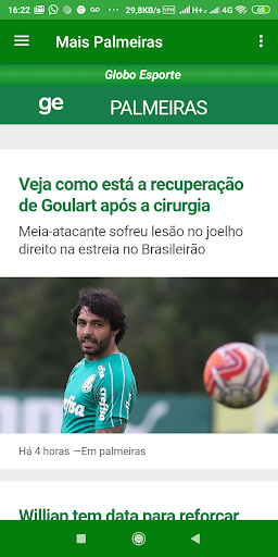 Android application Bora Palmeiras screenshort