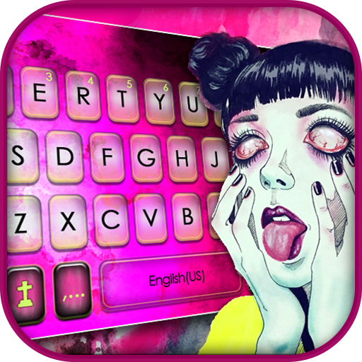 Trippy Goth Girl Keyboard Them logo