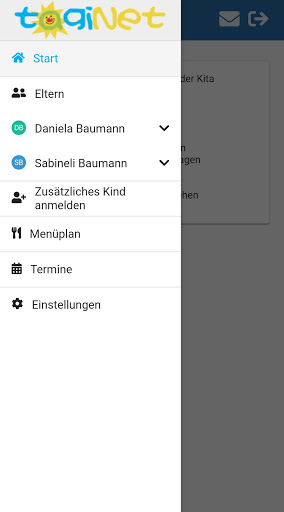 Android application tagiNet Eltern-App screenshort