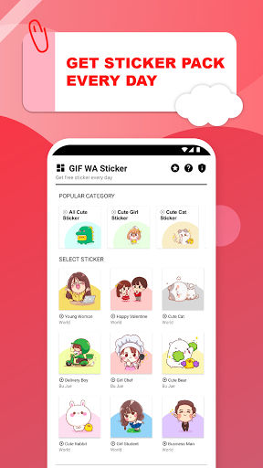Android application GIF WA Sticker : Animated Stic screenshort