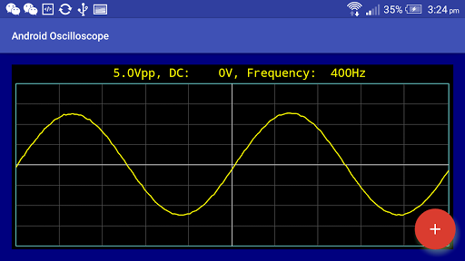 Android application USB Accessory Oscilloscope screenshort