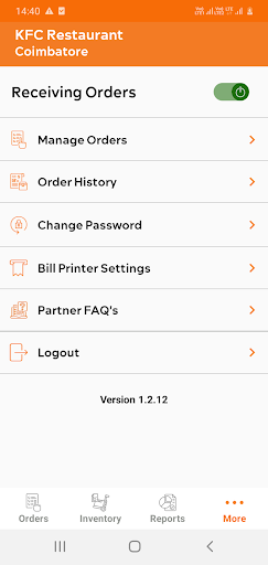 KOPA - Restaurant Partner APP Screen 2