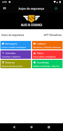 Android application Anjos da segurança screenshort