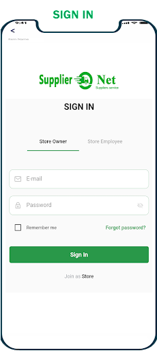Android application Supplier Store screenshort
