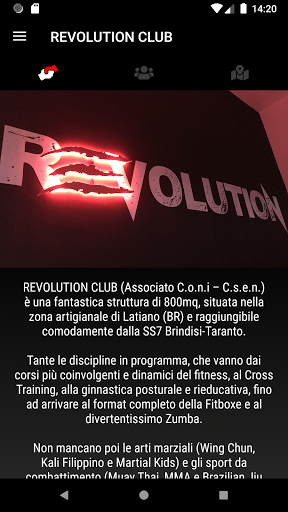 Android application Revolution Club screenshort