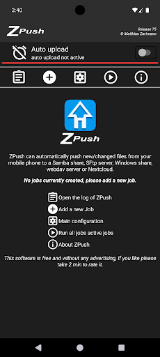 ZPush( SFtp,Smb,NextCloud,..) Screenshot 1 - AppWisp.com