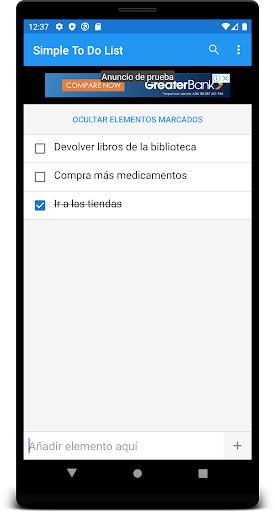 Vista previa de la aplicación