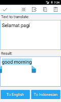 screenshot of Indonesian English Translator