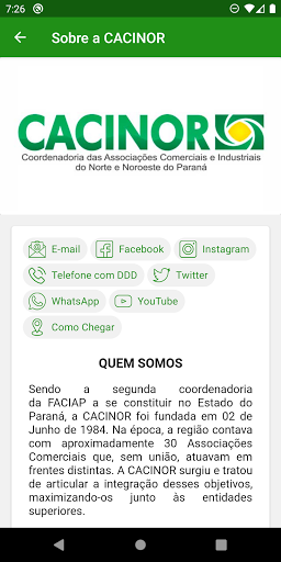 CACINOR Screen 2