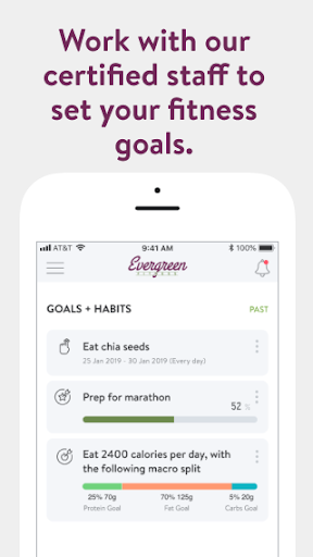 Evergreen Fitness at Home Screen 3