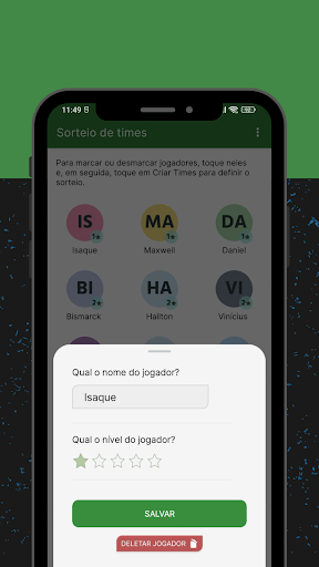 Sorteio de Times Equilibrados Screen 3
